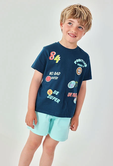 Aqua green cotton Bermuda shorts