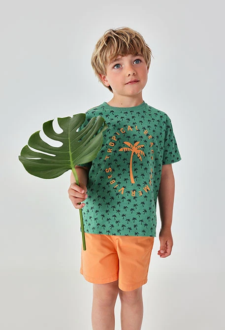 Orange Baumwollbermudas