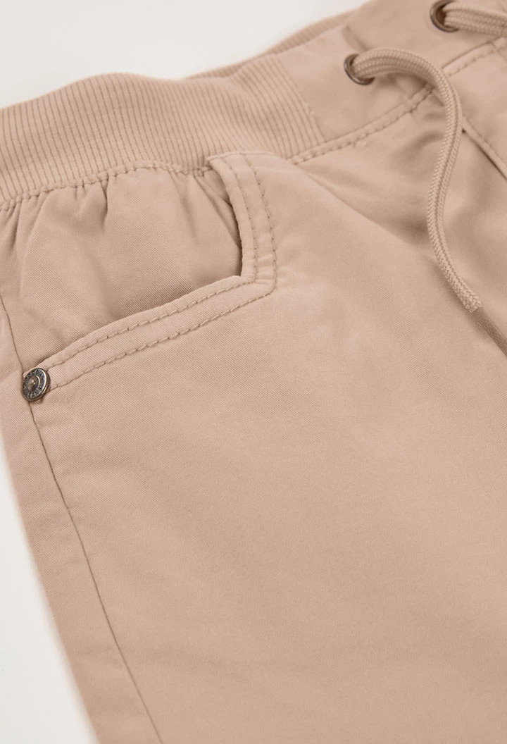 Beige Baumwoll-Bermudas
