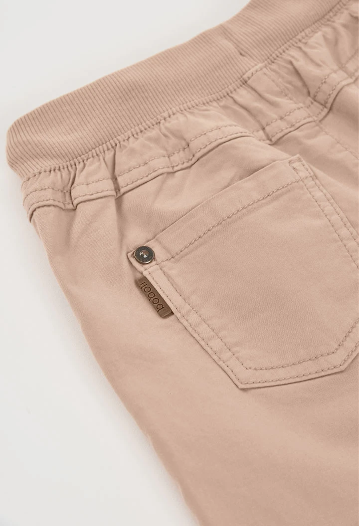 Beige cotton Bermuda shorts