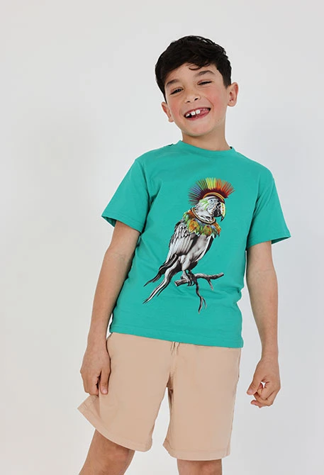 Bermudas algodão bege