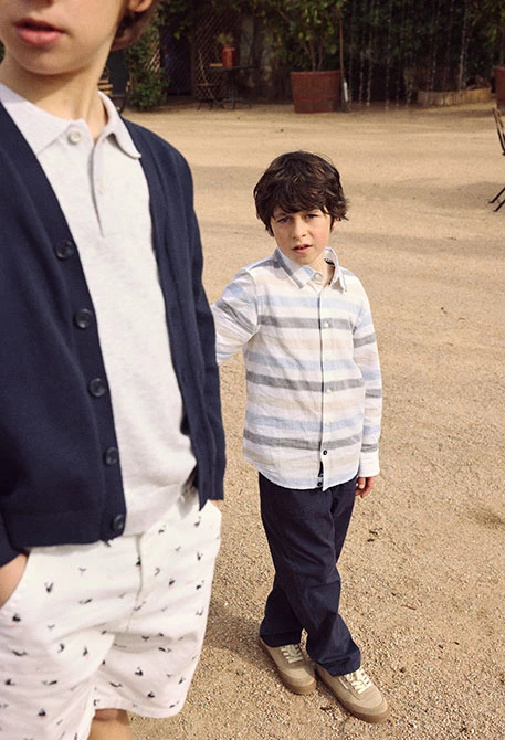 Pantalón de niño algodón azul marino