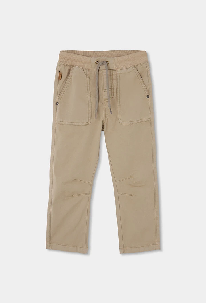 Pantalón de niño algodón beige