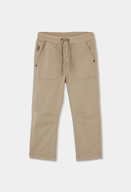 Pantalone da bambino in cotone beige