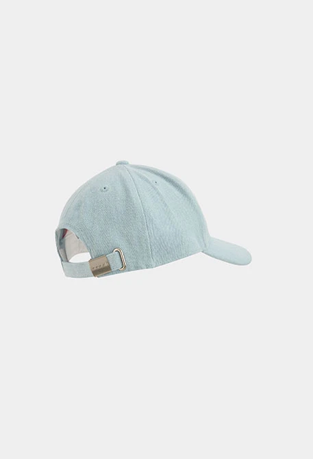 Bleach denim cap with embroidery