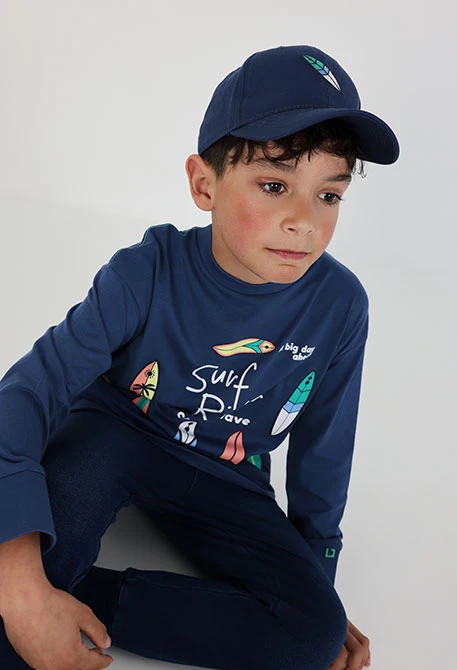 Casquette bleu coton