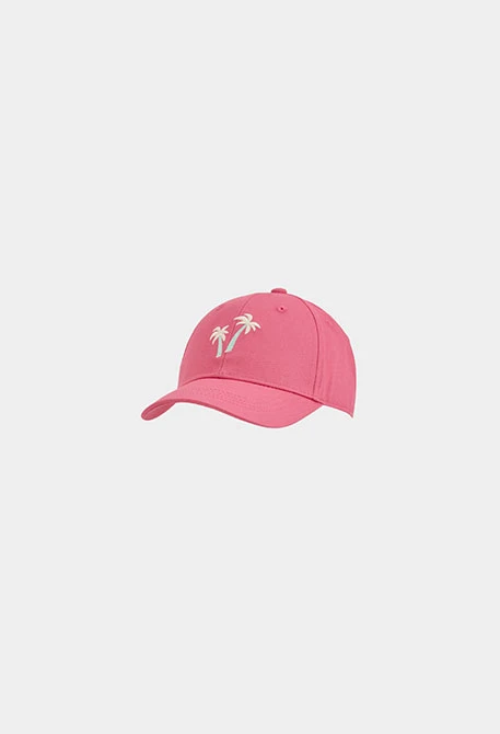 Gorra algodón rosa palmeras