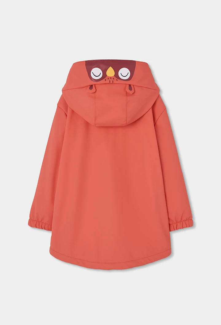 Imperméable à capuche orange avec fermeture éclair