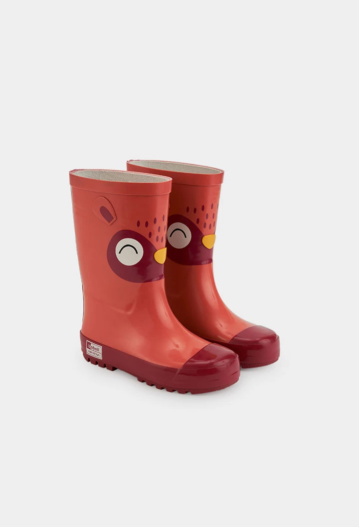 Botte orange imprimé hibou