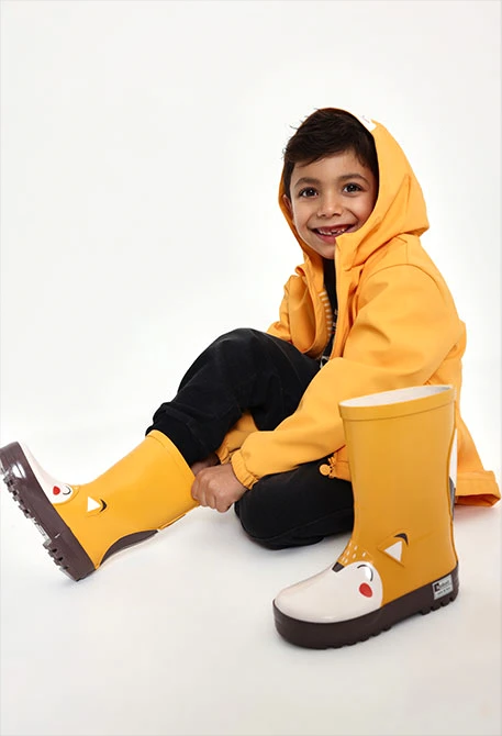 Botte jaune imprimé renard
