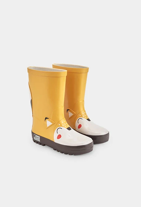 Botte jaune imprimé renard