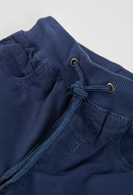 Pantalone foderato bambino blu navy con cordoncino