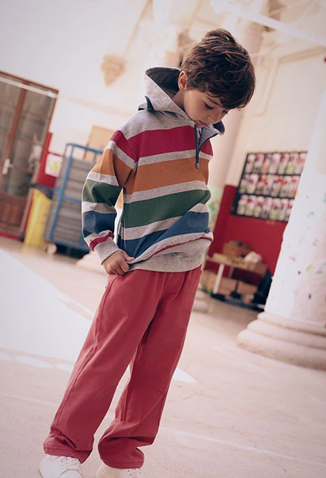 Pantalón forrado niño naranja