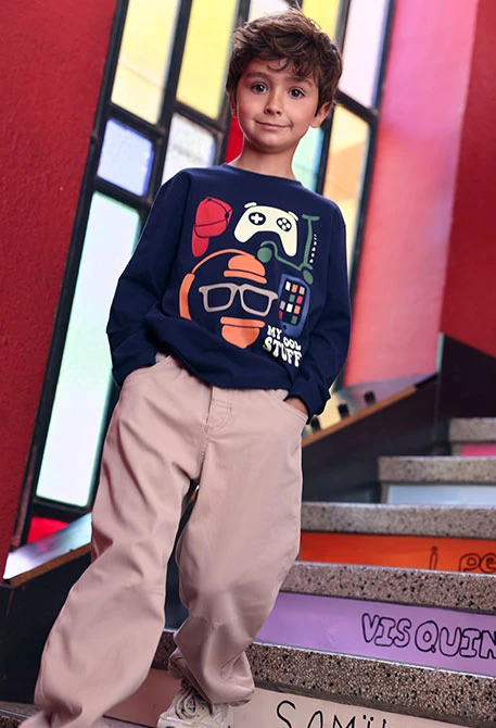 Brown lined boy\'s trousers