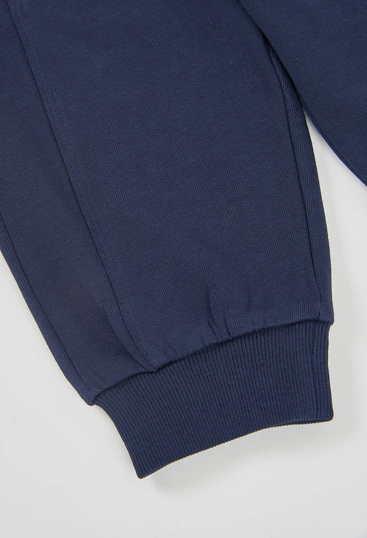 Pantalón felpa niño azul marino