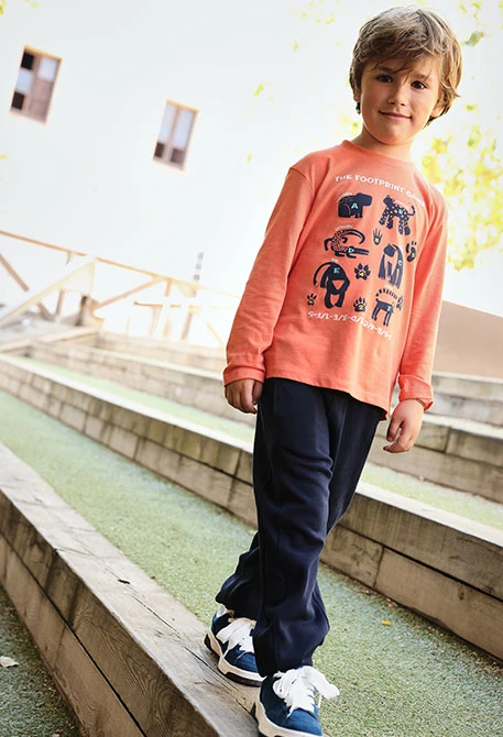 Pantalone in pile bambino blu navy