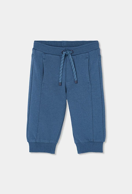 Boy\'s blue towelling trousers with drawstring