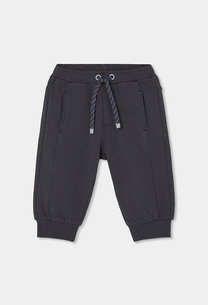 Pantalone in felpa grigio bambino con coulisse