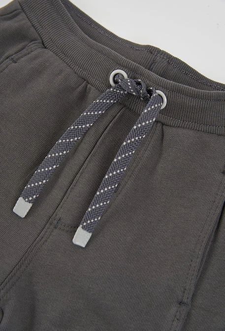 Pantalon molleton garçon gris avec cordon