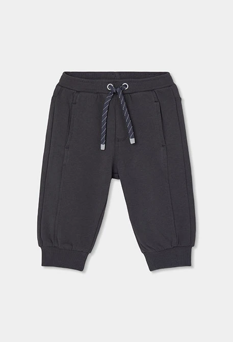 Pantalón felpa niño gris con cordón