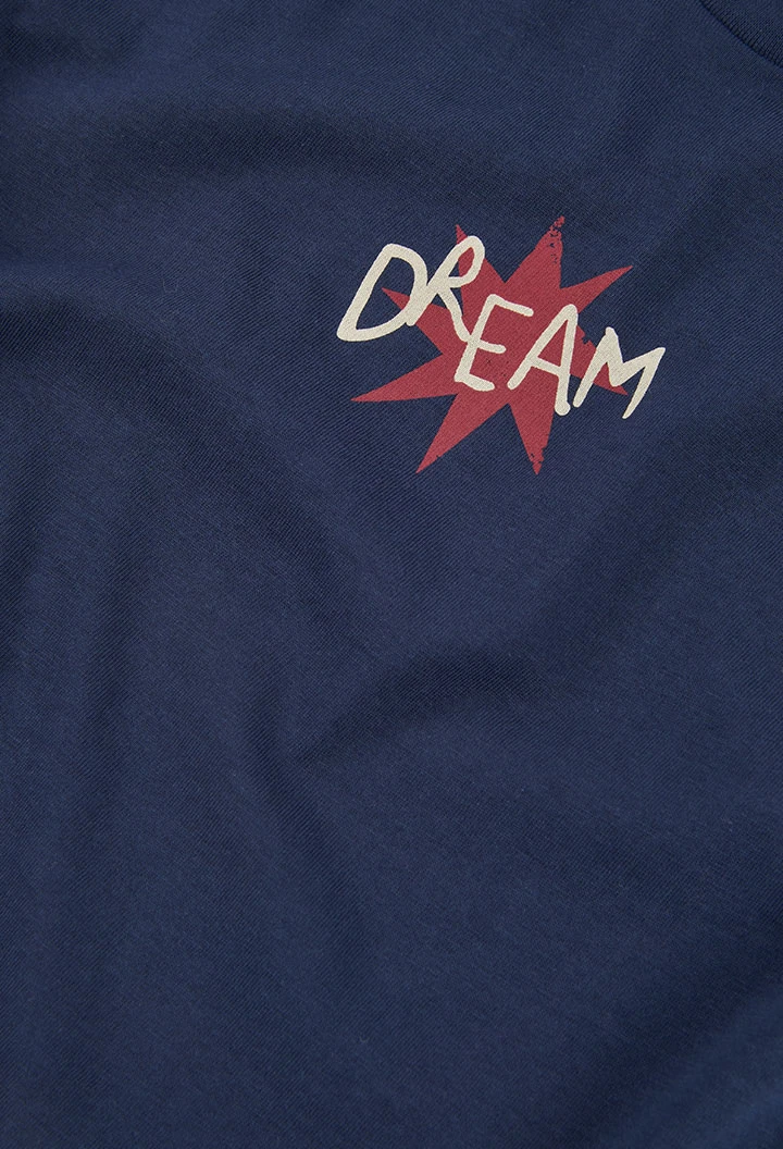 T-shirt en maille garçon bleu marine imprimé Dream