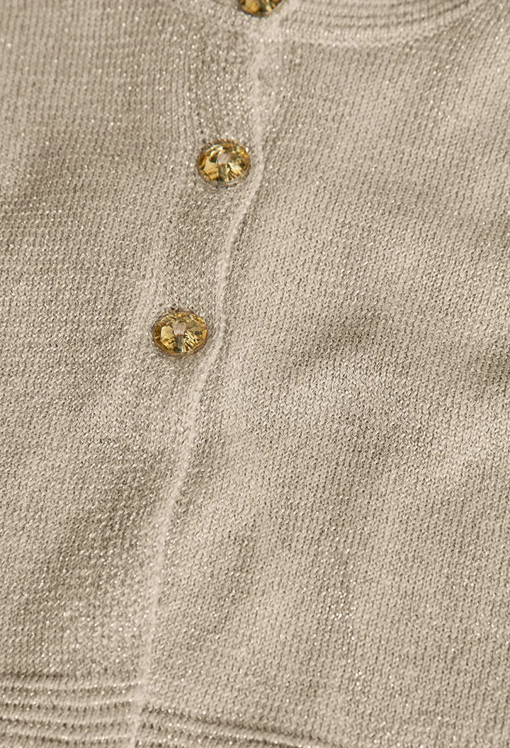 Knitted jacket for baby girl in beige colour