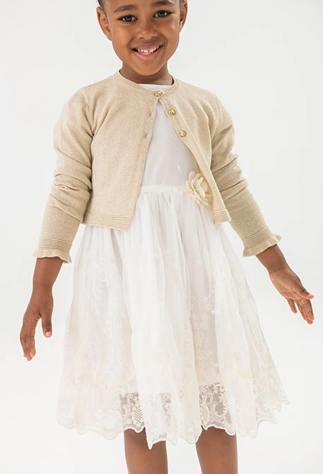 Giacca a maglia per neonata in colore beige