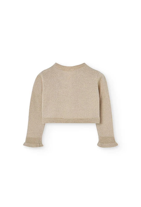 Chaqueta de tricotosa para bebé niña en color beige