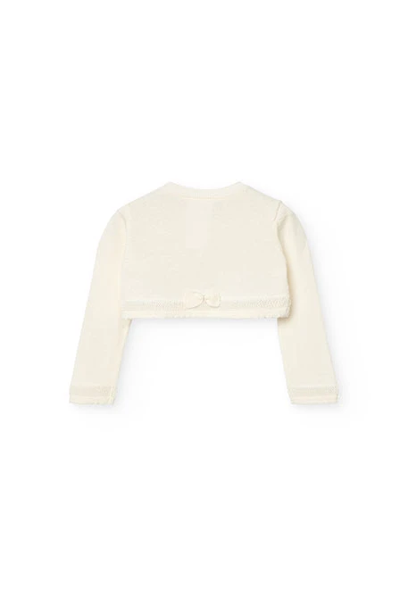 Strickbolero für Baby Mädchen in Weiß