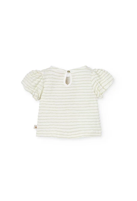 Camiseta de punto para bebé niña en color blanco