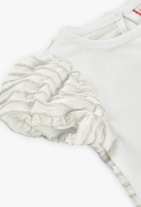 Camiseta de punto para bebé niña en color blanco