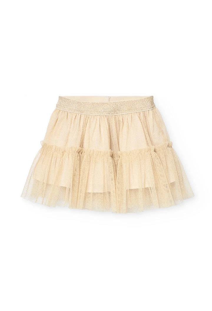 Gonna in tulle per bambina in colore beige