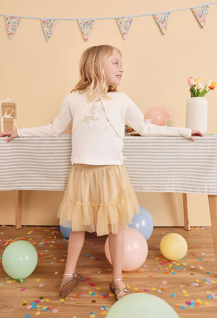 Jupe en tulle pour bébé fille de couleur beige