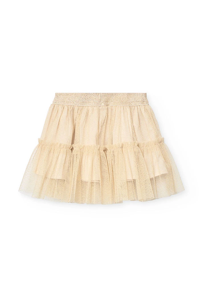 Gonna in tulle per bambina in colore beige
