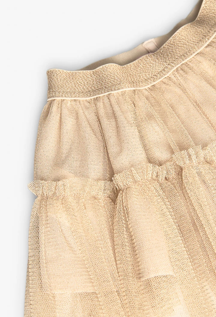 Gonna in tulle per bambina in colore beige