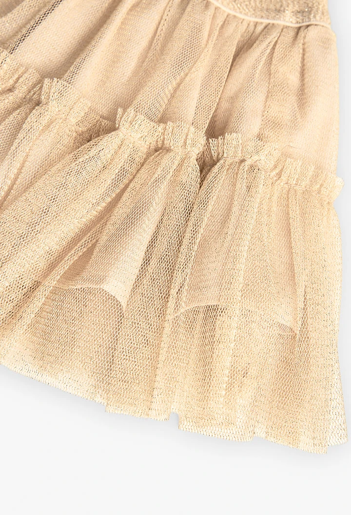 Jupe en tulle pour bébé fille de couleur beige