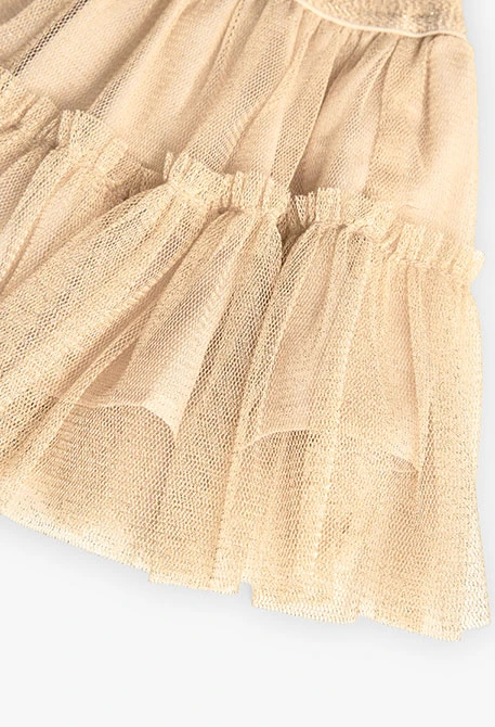 Gonna in tulle per bambina in colore beige