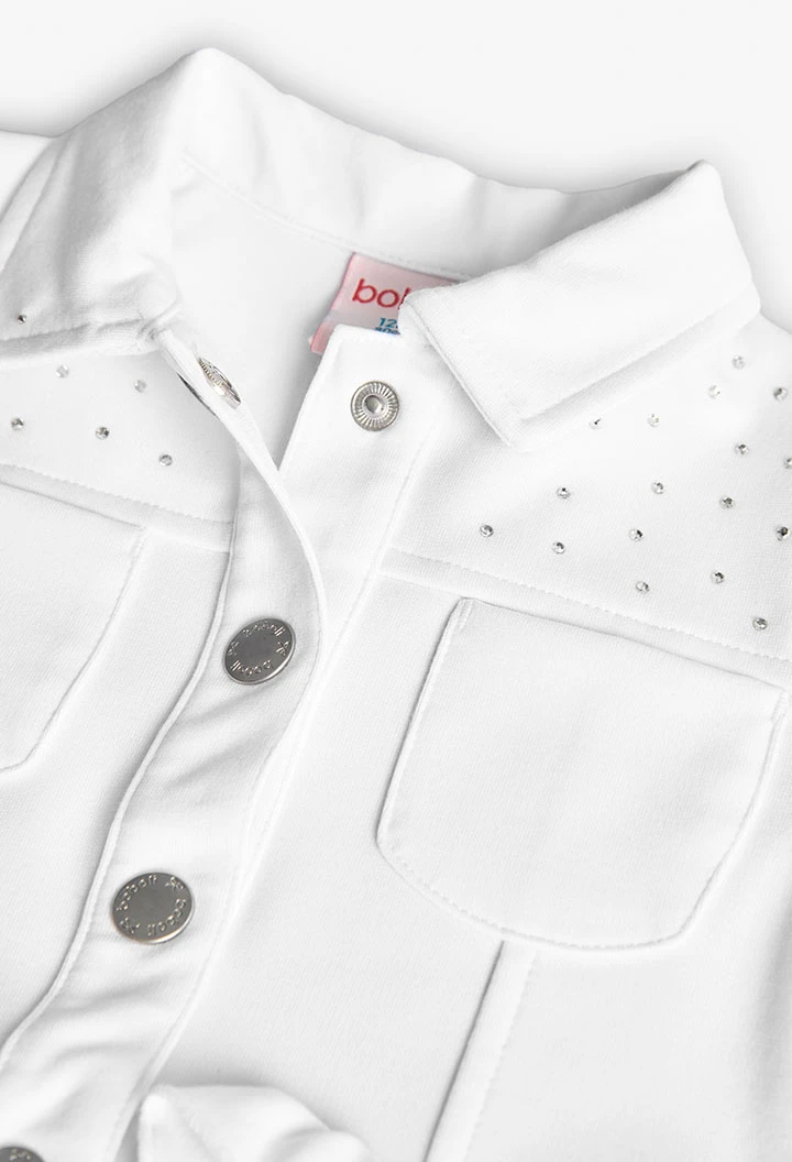 Veste en maille pour bébé fille de couleur blanche