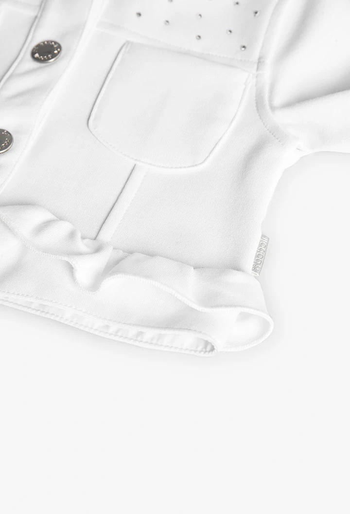 Veste en maille pour bébé fille de couleur blanche