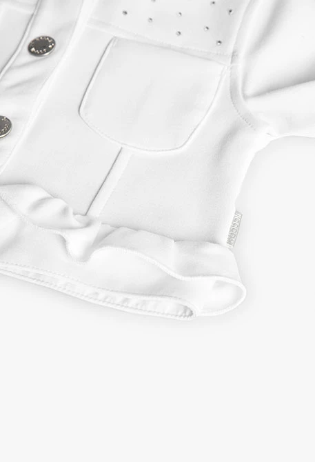 Cazadora de punto para bebé niña en color blanca