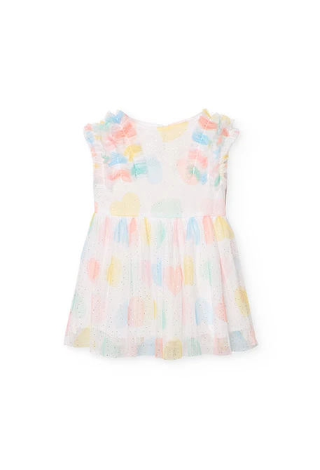 Robe en tulle pour bébé fille avec imprimé de coeurs