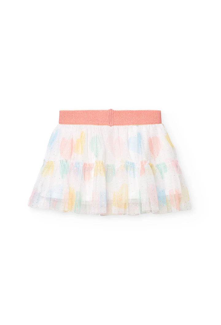 Jupe en tulle pour bébé fille avec imprimé de coeurs