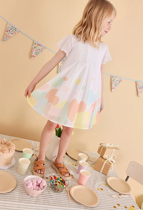 Chiffonkleid für Baby Mädchen in Weiß