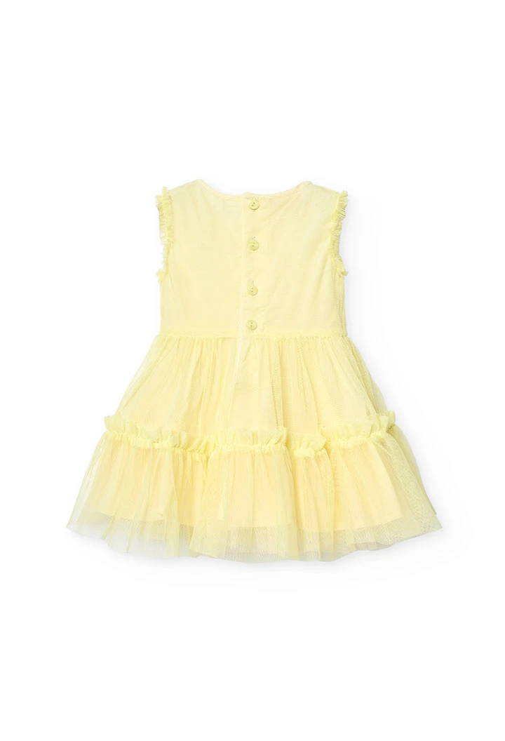 Robe en tulle pour bébé fille de couleur jaune