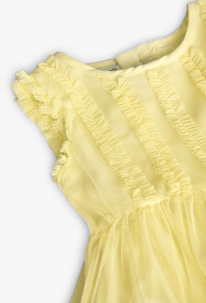 Robe en tulle pour bébé fille de couleur jaune