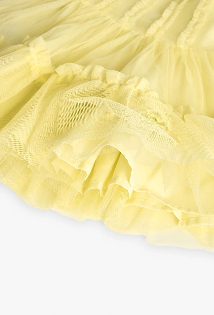 Robe en tulle pour bébé fille de couleur jaune