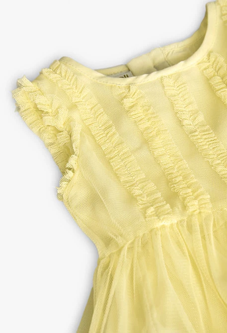 Vestido de tul para bebé niña en color amarillo