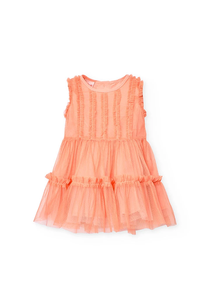 Vestito di tulle per bambina in colore arancione