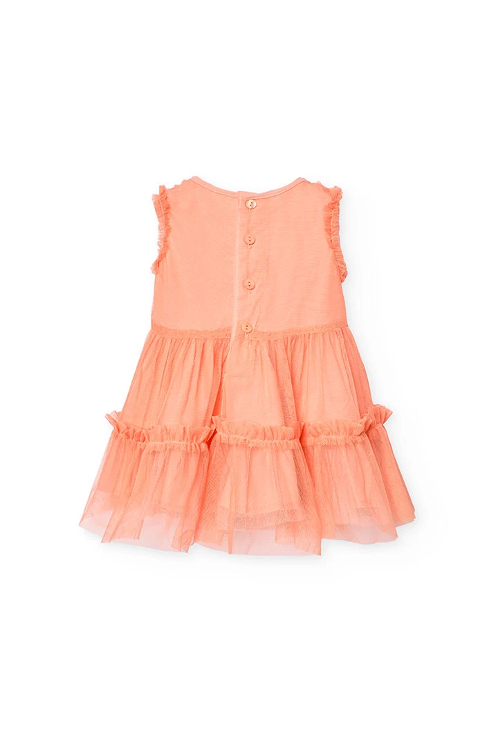 Vestito di tulle per bambina in colore arancione