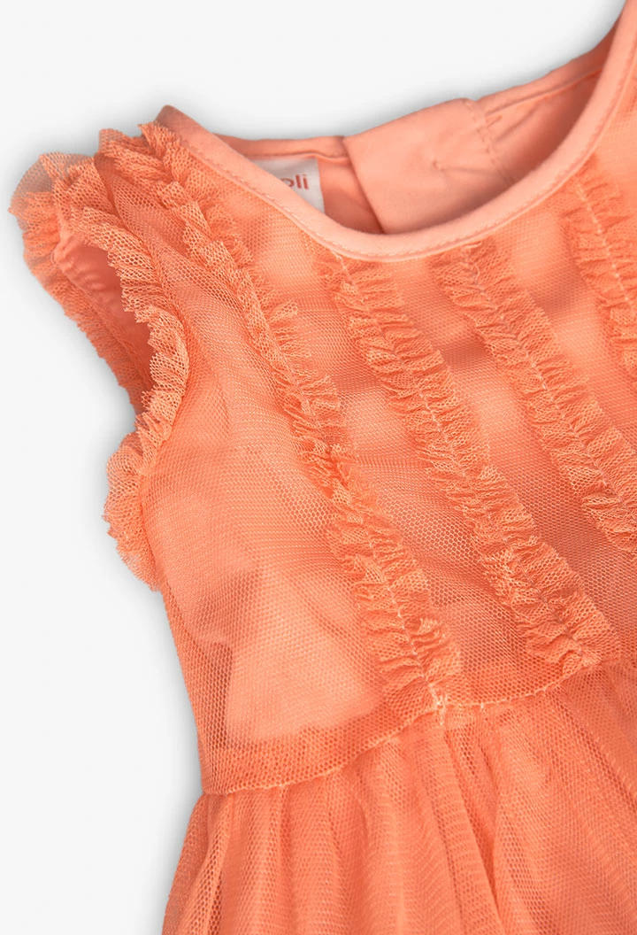 Vestito di tulle per bambina in colore arancione